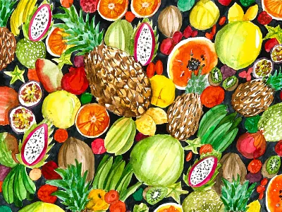 Watercolor Tropical Mix design illustration illustration art pattern pattern design tropical watercolor artist watercolor painting watercolour