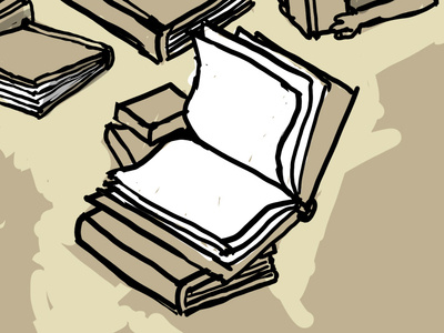 Illustration progress sketch - Book book digital drawing illustration isometric
