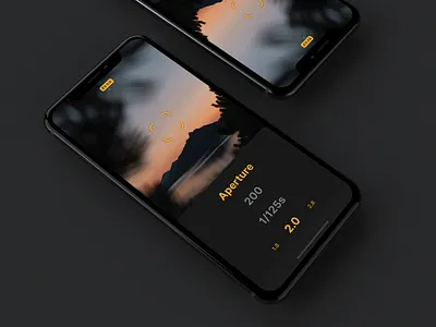 Light meter app | Dark Mode app camera camera app design flat iphone iphone app iphone x light meter mockup photo app photograhy ui ux vector
