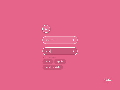 UI 022 022 22 app button daily 100 challenge dailyui design pink search search bar tags ui uidesign