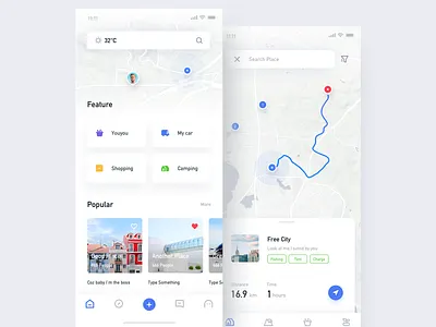 SAIC MAXUS camper car ios maps social app touring car travel app ue ui ux 蓝色