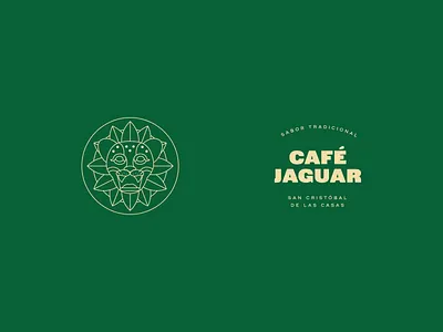 Café Jaguar animal aztec azteca branding cafe coffee green head icon jaguar leaves logo mexico