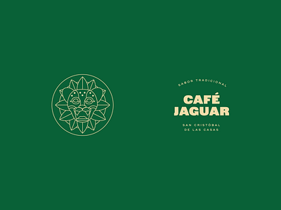 Café Jaguar animal aztec azteca branding cafe coffee green head icon jaguar leaves logo mexico