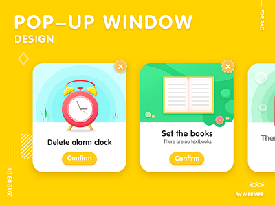 Popup window design book clock popup window ui ux