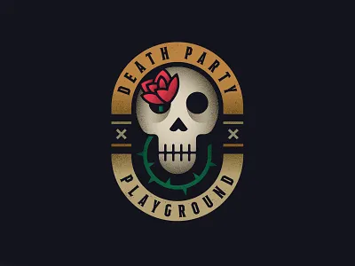 Band Logo Concept 2 art band logo branding design emblem emblem design emblem logo flower identity illustration indie music indie rock logo logo concept logo design rock and roll rock band rock band logo skull symbol