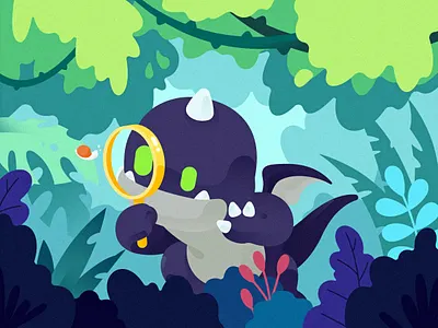 Observation dragon explore illustration jungle magnifying glass snail
