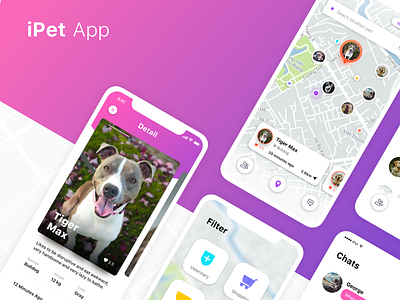 iPet App app design icon illustration interaction ios loaction maps sketch ui uidesign ux vector vietnamdesign