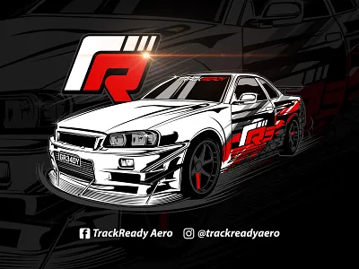 Trackready Aero artwork branding car custom art custom design design illustration jdm merchandise racing sportcar tshirtdesign vector vectorcar