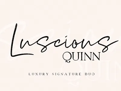 Luscious Quinn Font Duo blogging font branding cursive cursive font font awesome font design font duo handlettered handmade handwritten font illustration invitation design logo luxury font modern font packaging retail script font serif typeface