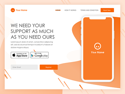 Landing Page app application branding daily 100 daily 100 challenge daily challange design icon illustration interaction ios landing page landing page concept landing page design landing page illustration mobile product sketchapp ui vector