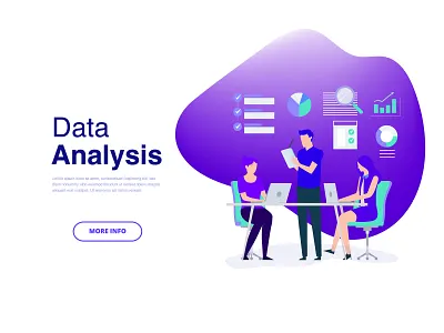 LP for Data Analysis design illustration ui ux