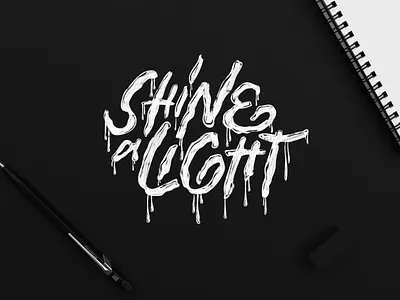 Shine a Light design flat hand lettering illustration light logotype shine type type art typography vector