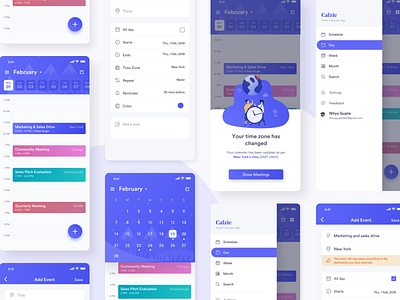 Calzie Smart Calender App UI Kit Freebie calendar app calendar design concept design freebies illustration ios screens iphone xs tast management app to do list app ui ux design ui kit