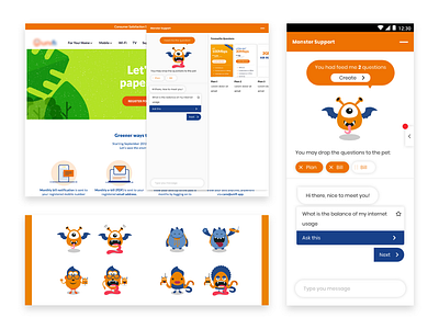 Monster Support Concept [WIP] branding clean dashboard design illustration landing page layout ui ui design uiux user interface ux web web design