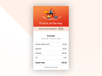 Email Reciept2 bill daily ui email receipt food bill food receipt modal modal box restaurant receipt ui ui design uiux ux visual design