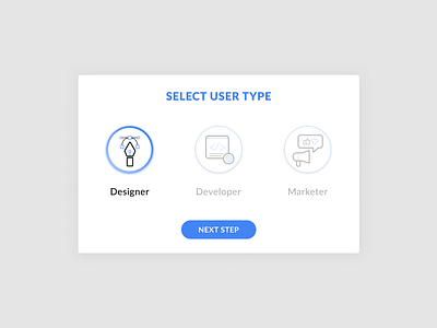 Daily UI #064 Select User Type 064 dailyui