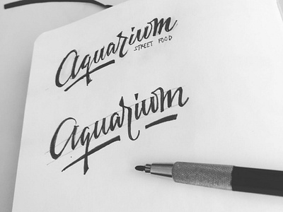 Aquarium branding cursive lettering lettering logo logo type typography