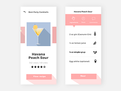 Recipe - DailyUI #040 app daily daily 100 challenge daily ui daily ui 040 daily ui challange dailyui dailyui 040 illustration mobile mobile app recipe recipe app ui