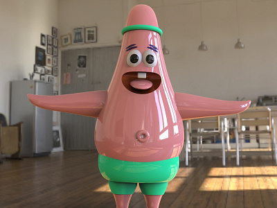 Patrick Star 3d 3d art 3d artist animation brand c4d character creative creativity design dribbble identity illustration illustrator kids art logos patrick spongpop star بيسط