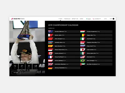 Grand Prix Events Tickets branding design ui ux web website
