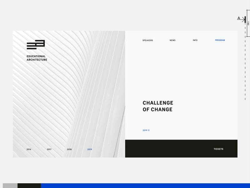 Educational Architecture web design animation architecture black branding conference design event font gif grid icon identity interaction logo monogram motion typography uxui web