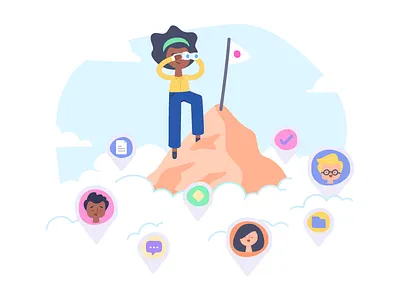 Teamwork Illustration Rebranding branding character handdrawn illustration mountain oversee team teamwork