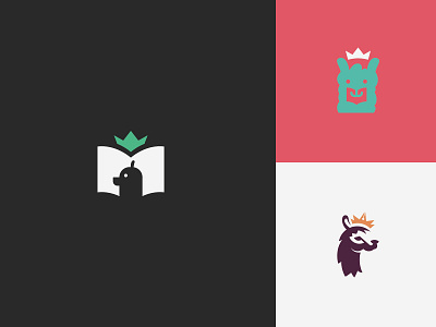 Lamaa concept bde branding design flat logo negative space school vector