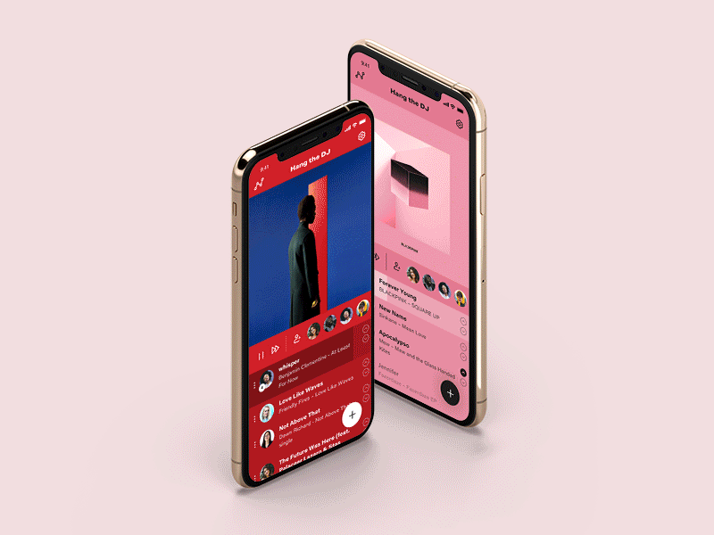 Hang the DJ android app dj interactive ios jukebox media mobile music office party play playlist spotify ui ux