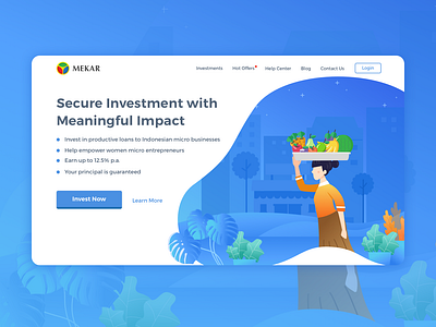 Mekar - Landing Page branding design finance app illustration investment landing page ui ux web website