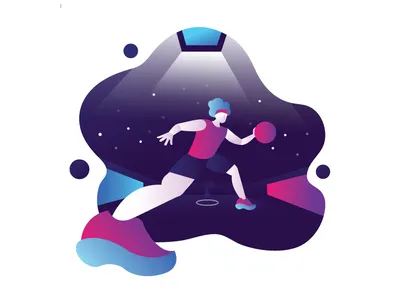 Basketball Pass gradient graphic design illustration vector