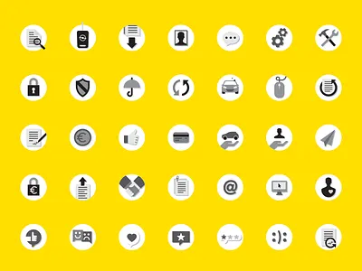 Opel Icon Set black branding car design emanuele capponi graphic icon icon set illustration infographic isometric isurance logo minimal sign signage symbol vector yellow