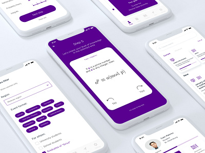 "SIRIUS" / Education app algebra app design education hackathon ios knowledge math mathematical purple science sirius student test ui ux vk hackathon