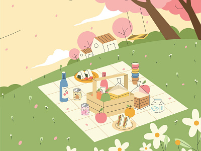 Maybe spring animation art artwork bloom boy branding character cherry blossom design drawing girl graphic icon illustration illustrator logo love sakura vector web