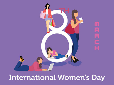 Womenday animation icon illustration logo ux web website