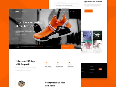 vIRL Landing blockchain csgo esport game gaming landing landing page concept opskins shoes skins trade ui virl wax