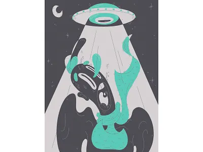 vacation abduction alien aliens cap character character art characterdesign dude earth extraterrestrial funny moon outerspace planets skater spaceship stars ufo