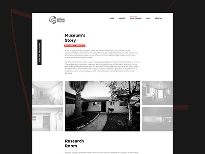 William Saroyan House-Museum Project dark design museum red simple ui white