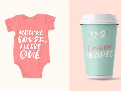 T-shirt and Coffee cup - Fairly Traded! branding brush calligraphy design design resource display font font design hand lettered font hipster letter lettering mockup script trend typeface typo typography vector