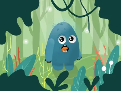 Oh hey character forest jungle monster plants procreate sketch