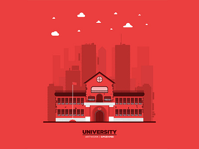 Monochromatic flat University illustration block design first design first draft first shot flat design flat designs flat icons gpsehmbi hanji hello hello dribbble hello dribble love design monochromatic monochromatic colors monochromatic desgins motion grpahics university university design