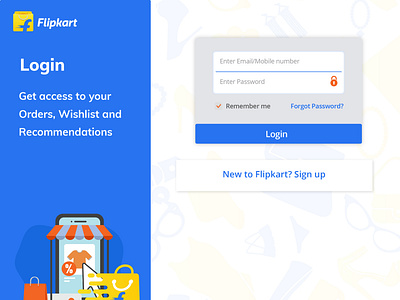 Flipkart Login Page Ui/Ux design dribble flipkart graphic graphic deisgn graphicdesign illustration login box login design loginpage ui uiux ux