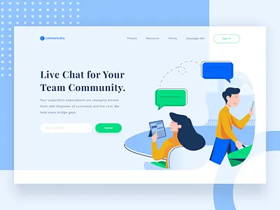 Live Chat For Your Team Community design homepage illustration ui ux web website