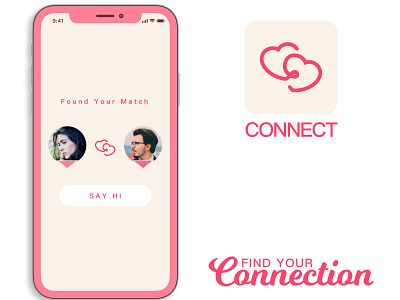 Dating app - Connect app branding daily logo design dailydesignchallenge dailylogochallenge dailylogodesign dating app design heart heart icon heart logo icon logo logodesignchallenge love vector