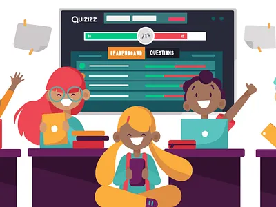 Project - Quizizz dashboard design explainer illustration quiz quizizz students studiotale teacher video