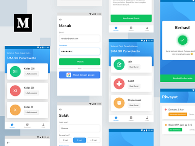 Case Study : School Permission App app clean design mobile permission school school app student ui ui kit ux