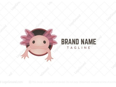 Axolotl logo for sale axolotl fish illustration logo logo 2d mexican ocean pink salamander sea sea creature walking