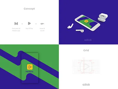 Logo Player 1.1.1 Mediana color logo logo design logo design branding logo design concept logo music logo music player music app music player ui