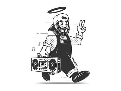 MSG317 Mascot boombox cartoon character design illustration mascot mascot character msg317 peace retro vector