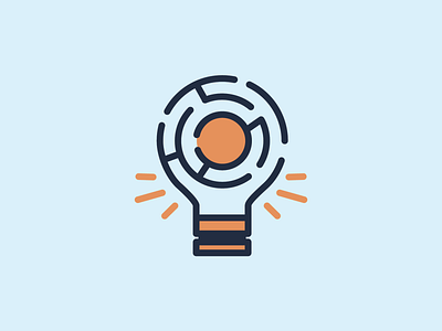 Spark Strategic Ideas bulb complex design electricity icon idea illustration light lightbulb monostroke sparks vector