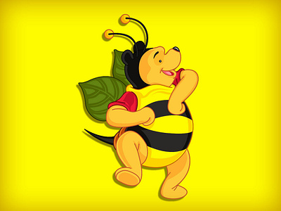 Bee or Bear??? bear bee cartoon cartoon illustration character dancing disney disney art fancy dress fun fun funny honey illustration pooh teddy vector winnie the pooh